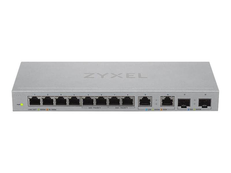 Zyxel XGS1010-12 - V2 - Switch - managed - 8 x 10/100/1000 + 2 x 100/1000/2.5G + 2 x 1 Gigabit/10 Gigabit SFP+ (Uplink)-0