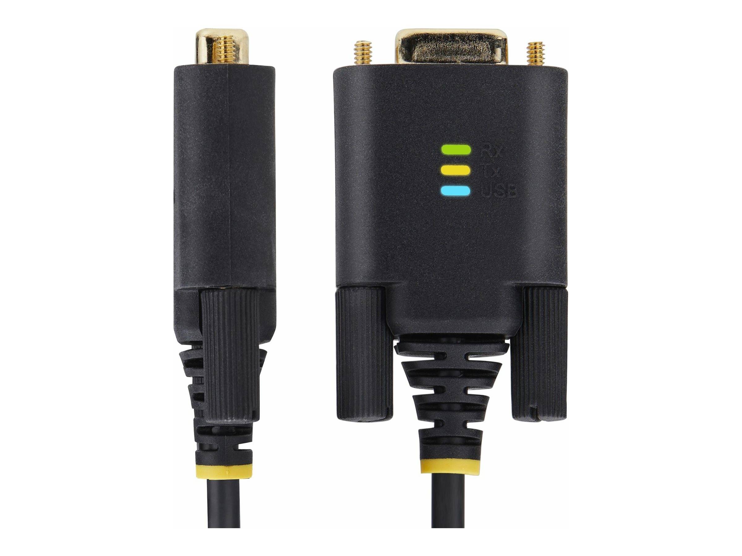 StarTech.com 3ft (1m) USB to Null Modem Serial Adapter Cable, Interchangeable DB9 Screws/Nuts, COM Retention, USB-A to R-1