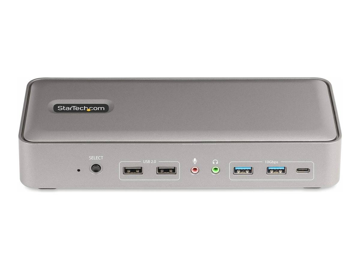 StarTech.com Dual-Laptop USB-C KVM Docking Station, Dual Monitor 4K 60Hz DisplayPort Dock, 5-Port USB Hub, GbE, 90W/45W-0