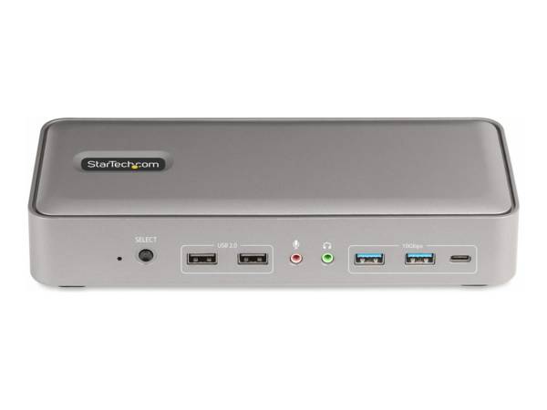 StarTech.com Dual-Laptop USB-C KVM Docking Station, Dual Monitor 4K 60Hz DisplayPort Dock, 5-Port USB Hub, GbE, 90W/45W