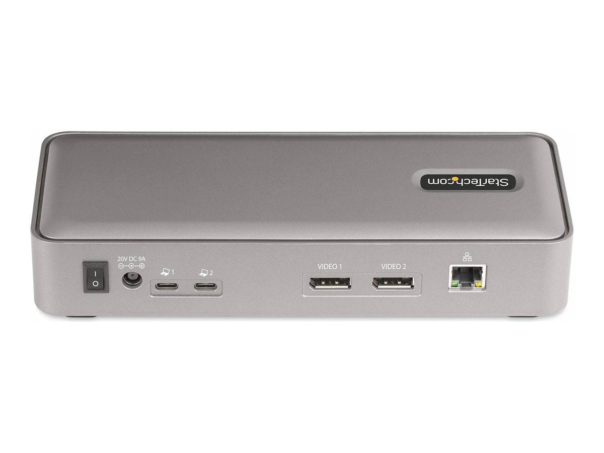 StarTech.com Dual-Laptop USB-C KVM Docking Station, Dual Monitor 4K 60Hz DisplayPort Dock, 5-Port USB Hub, GbE, 90W/45W-1