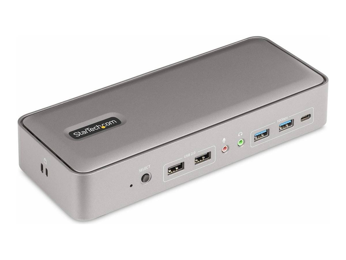 StarTech.com Dual-Laptop USB-C KVM Docking Station, Dual Monitor 4K 60Hz DisplayPort Dock, 5-Port USB Hub, GbE, 90W/45W-3