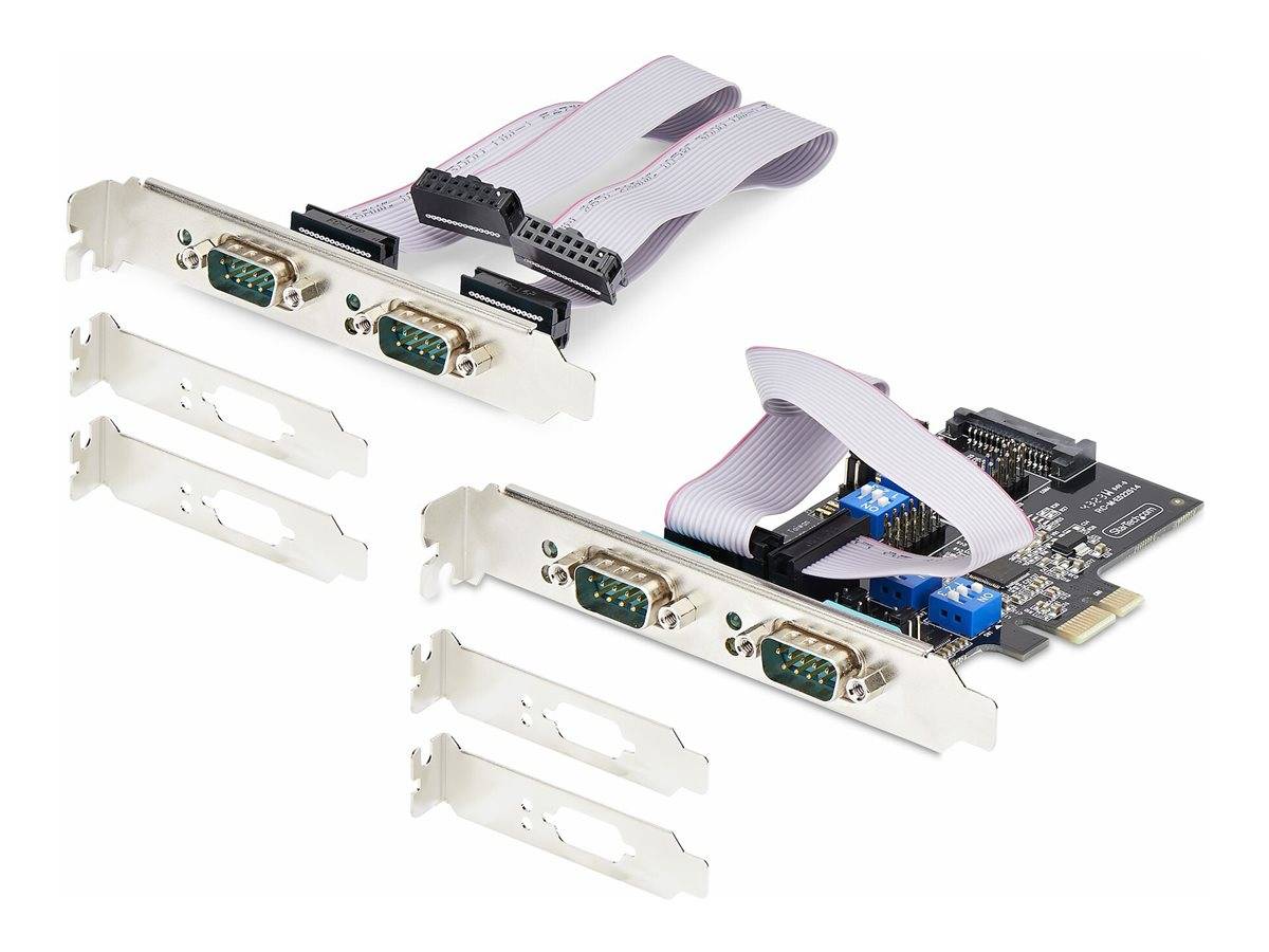 StarTech.com 4-Port Serial PCIe Card, Quad-Port PCI Express to RS232/RS422/RS485 (DB9)-4