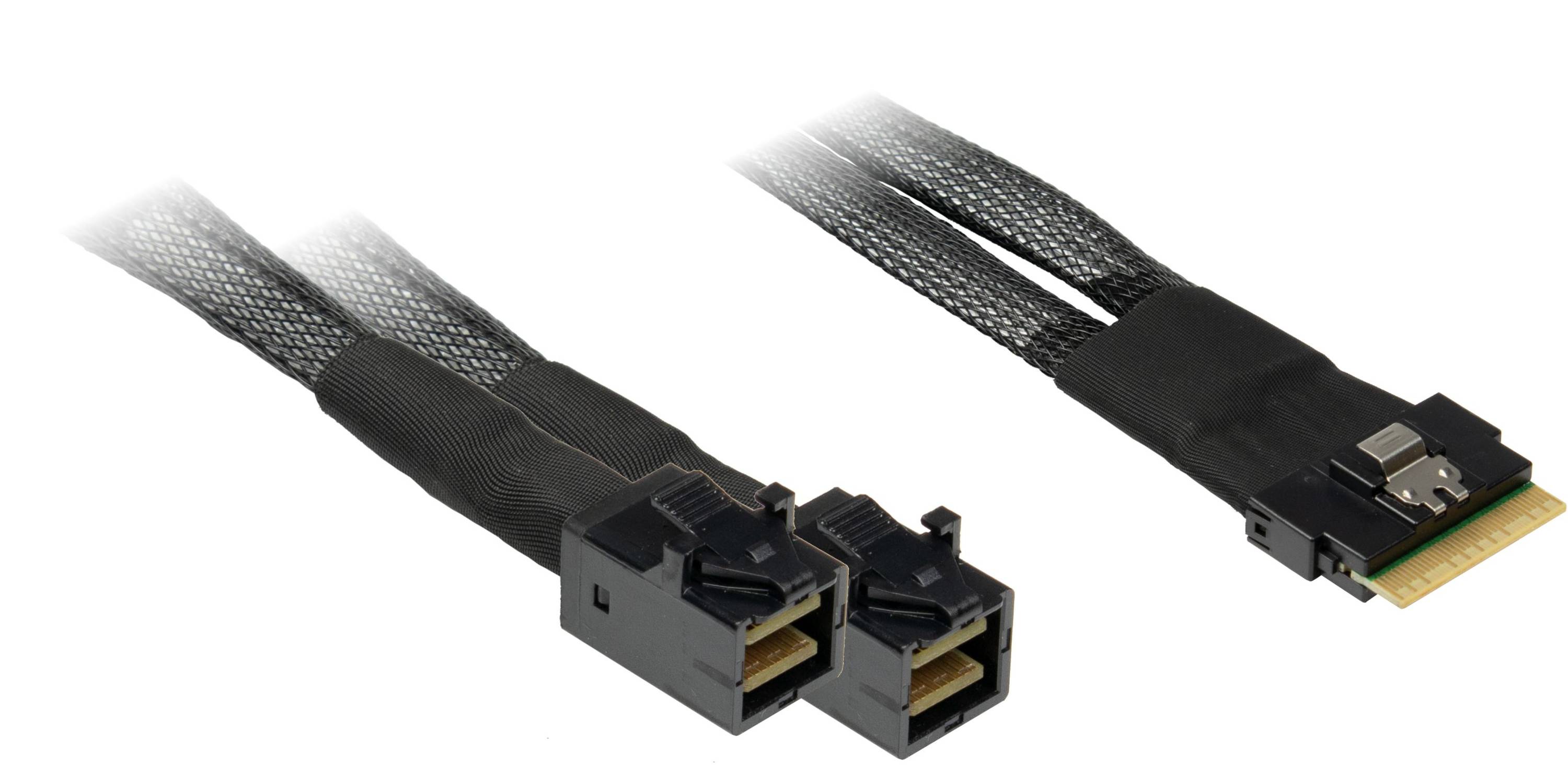 Inter-Tech Internes SAS-Kabel - SAS 24Gbit/s - 8i Slim SAS (SFF-8654)-1