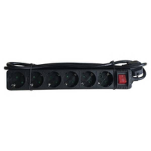 M-Cab POW0028, 1,5 m, Drinnen, 1,5 mm², Kunststoff, Schwarz, 6 AC-Ausgänge