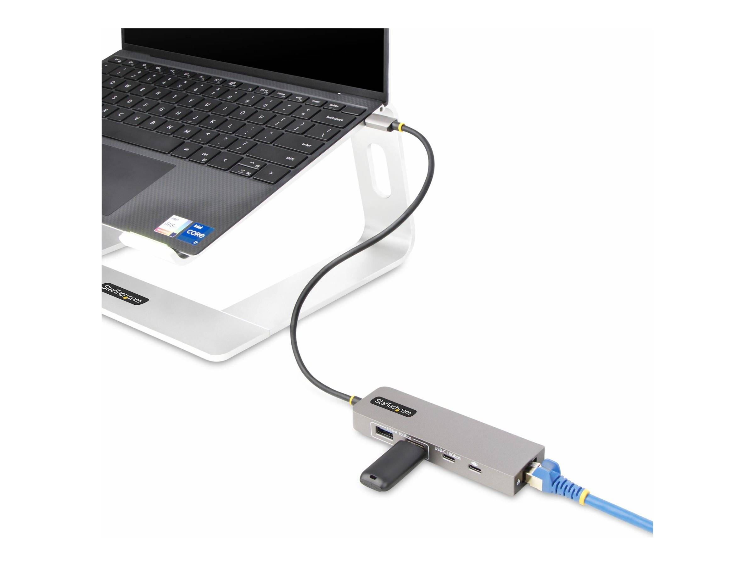 StarTech.com 3-Port USB-C Hub with 2.5 Gigabit Ethernet and 100W Power Delivery Passthrough Laptop Charging, USB-C to 2x-0