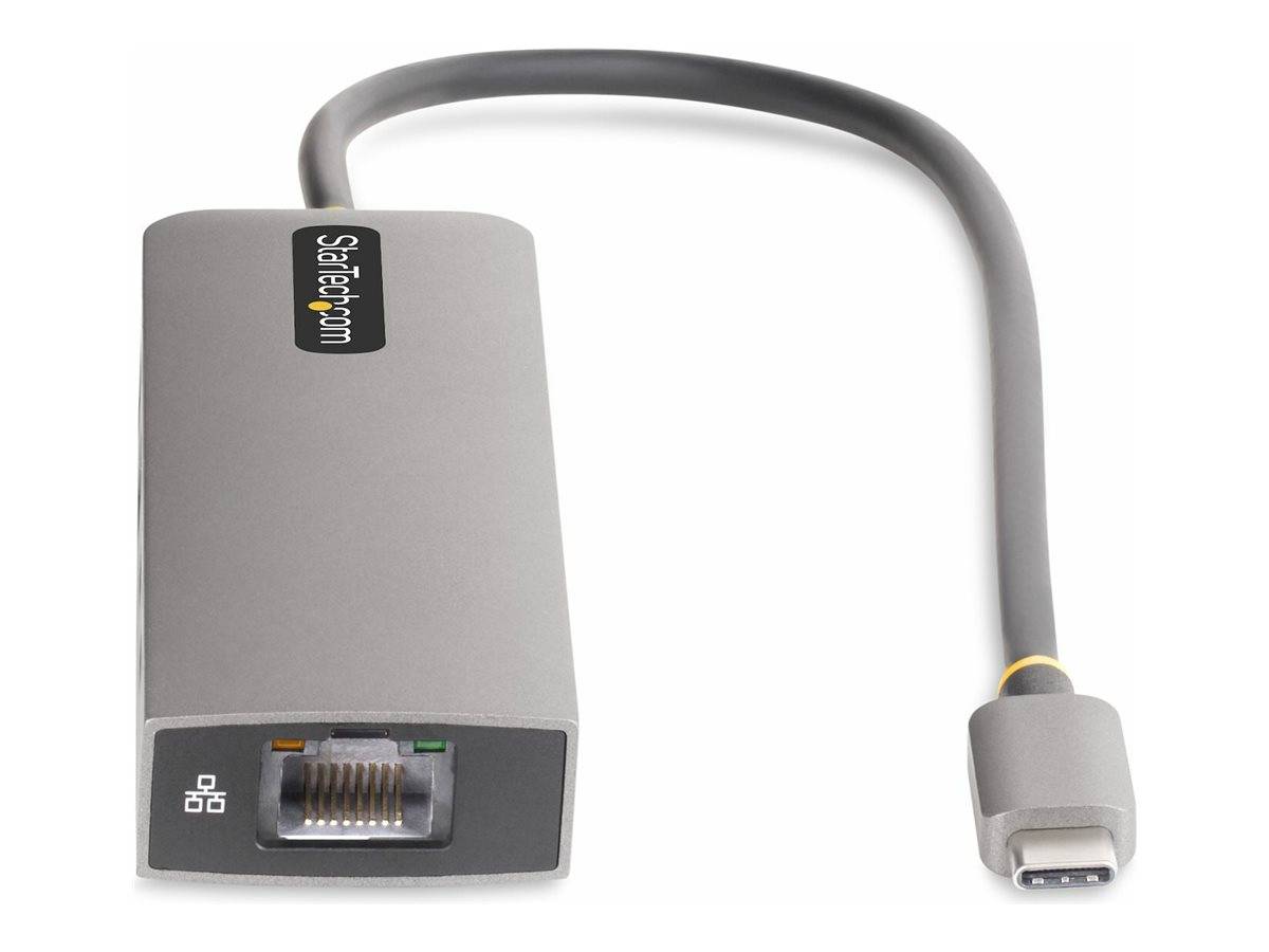 StarTech.com 3-Port USB-C Hub with 2.5 Gigabit Ethernet and 100W Power Delivery Passthrough Laptop Charging, USB-C to 2x-2