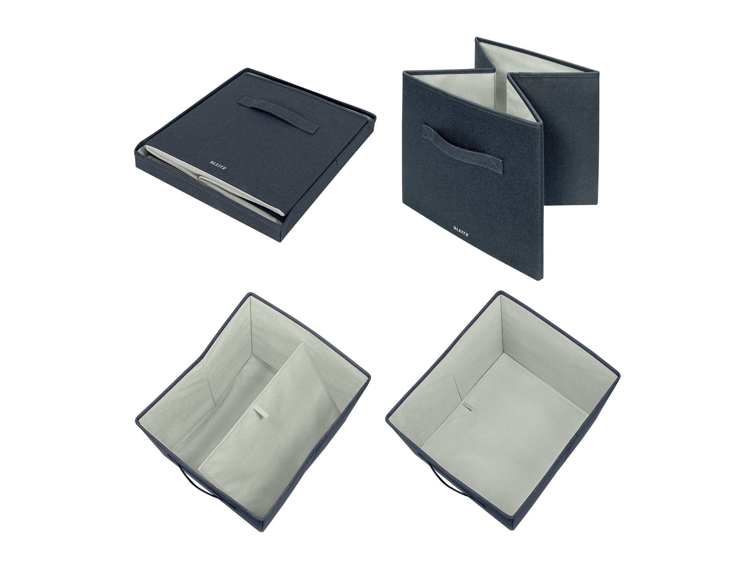 LEITZ Ablagebox aus Stoff, Größe L, 2er Set, samtgrau (80614589)-2