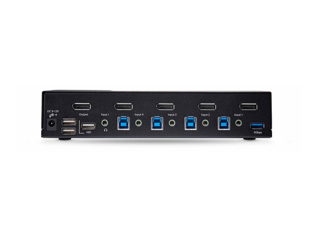 StarTech.com 4-Port DisplayPort 1.4 KVM Switch, 8K 60Hz / 4K 144Hz, 2x USB 3.0 Ports, 4x USB 2.0 Ports, Hotkey Switching-4