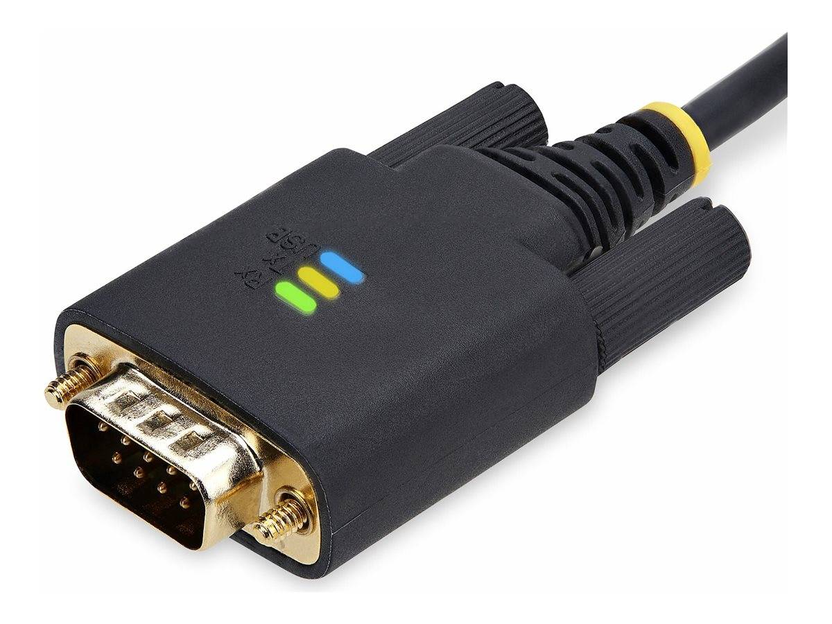 StarTech.com 10ft (3m) USB to Serial Adapter Cable, Interchangeable DB9 Screws/Nuts, COM Retention, USB-A to DB9 RS232,-4