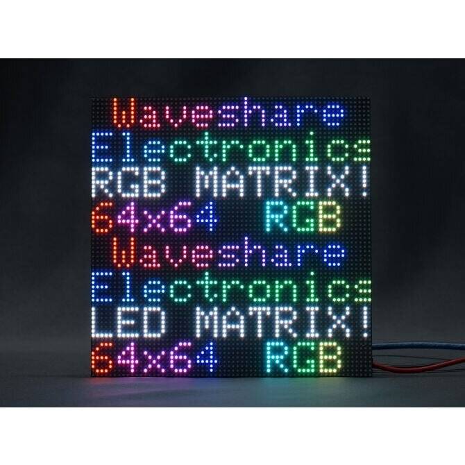 WaveShare RGB Full-Color LED Matrix Panel 64x64 Pixels 3mm Pitch Adjustable Brightness-5