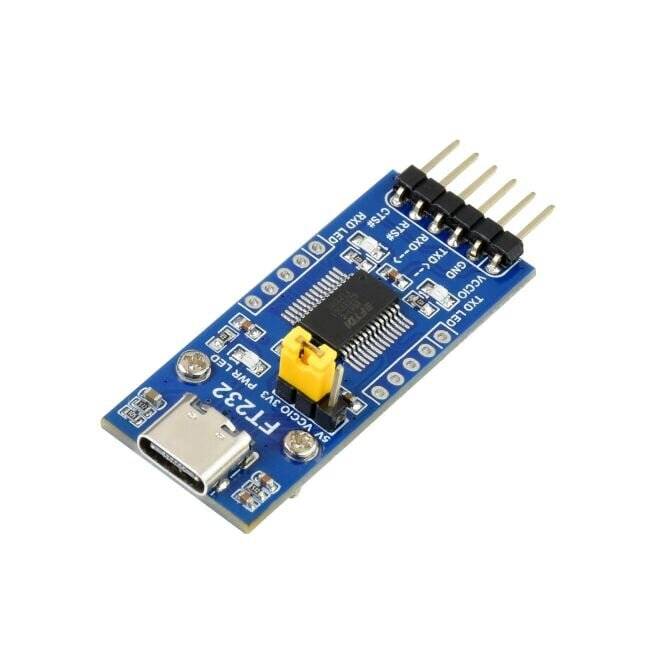 WaveShare FT232 USB UART Board (Type C), USB To UART (TTL) Communication Module, USB-C Connector-0