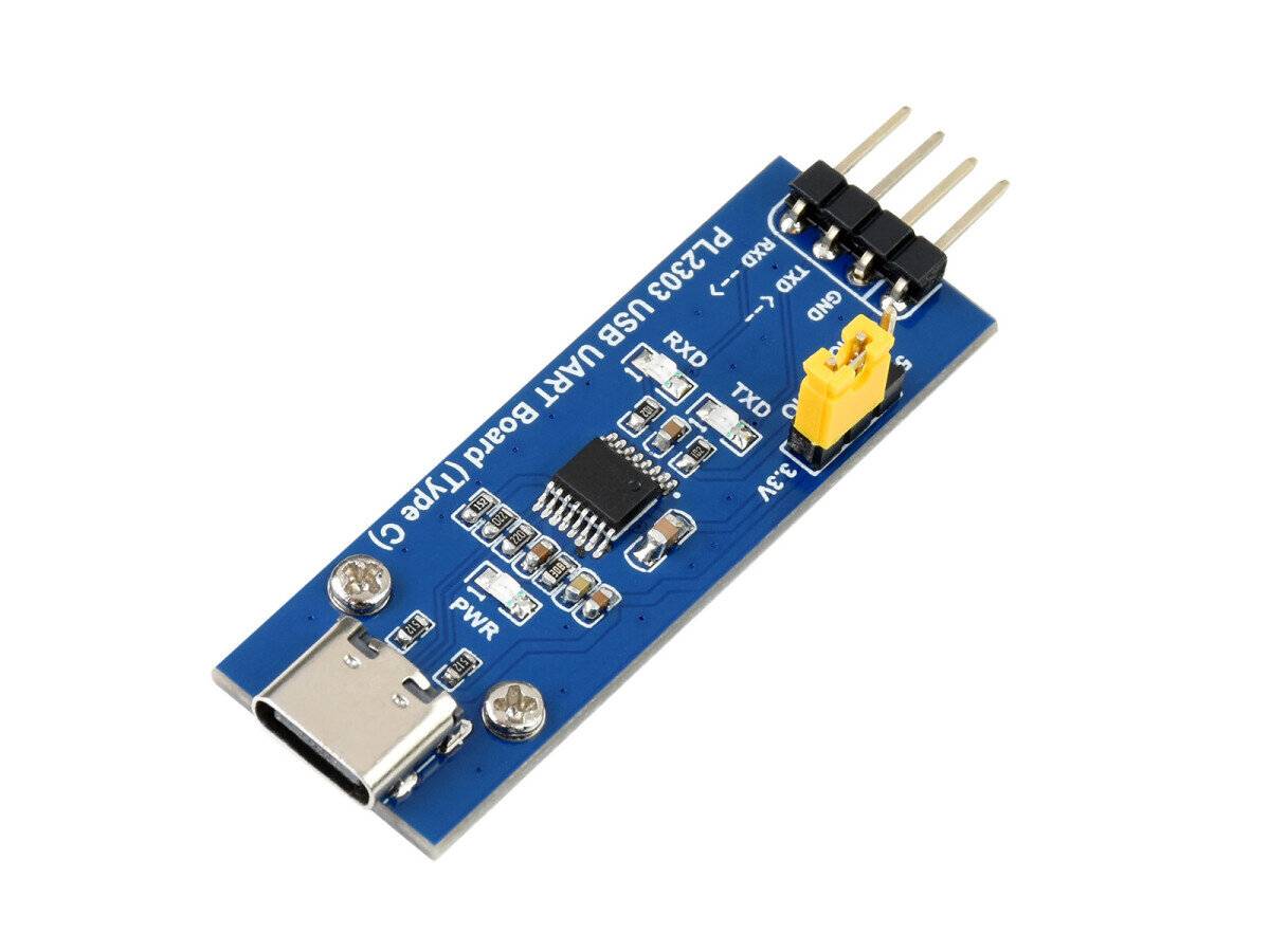 WaveShare PL2303 USB UART Board (Type C), USB To UART (TTL) Communication Module, USB-C Connector-0