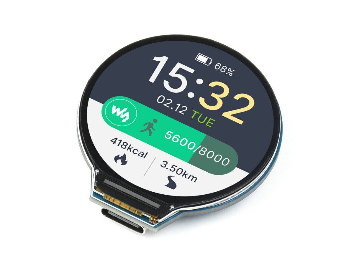 WaveShare RP2040 MCU Board 1.28inch Round LCD Accelerometer Gyroscope Sensor-5