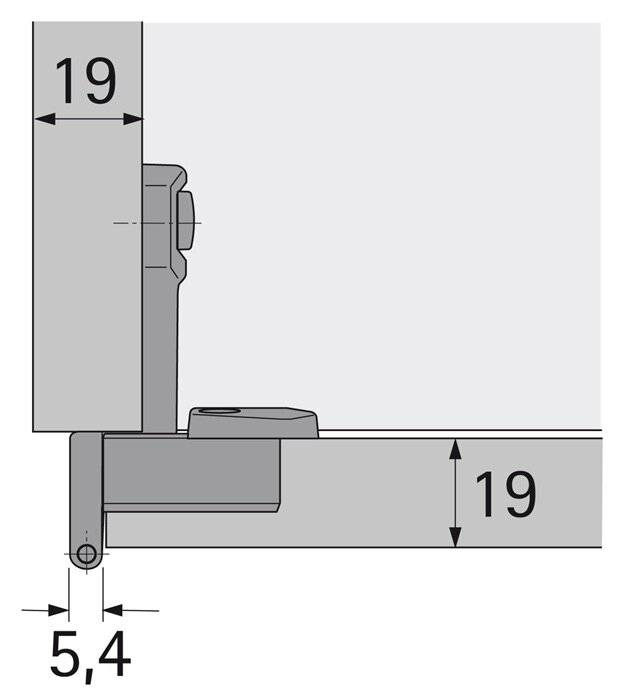 Grundscharnier Selekta Pro 2000 vorliegend,halb vorliegend Auflage 15mm vern.-2