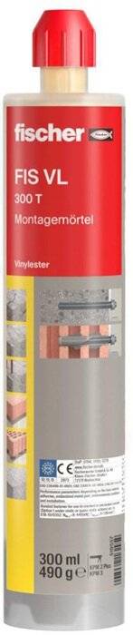 Montagemörtel VL 1 Kartusche 300 ml,2xFIS MR Plus FISCHER-8