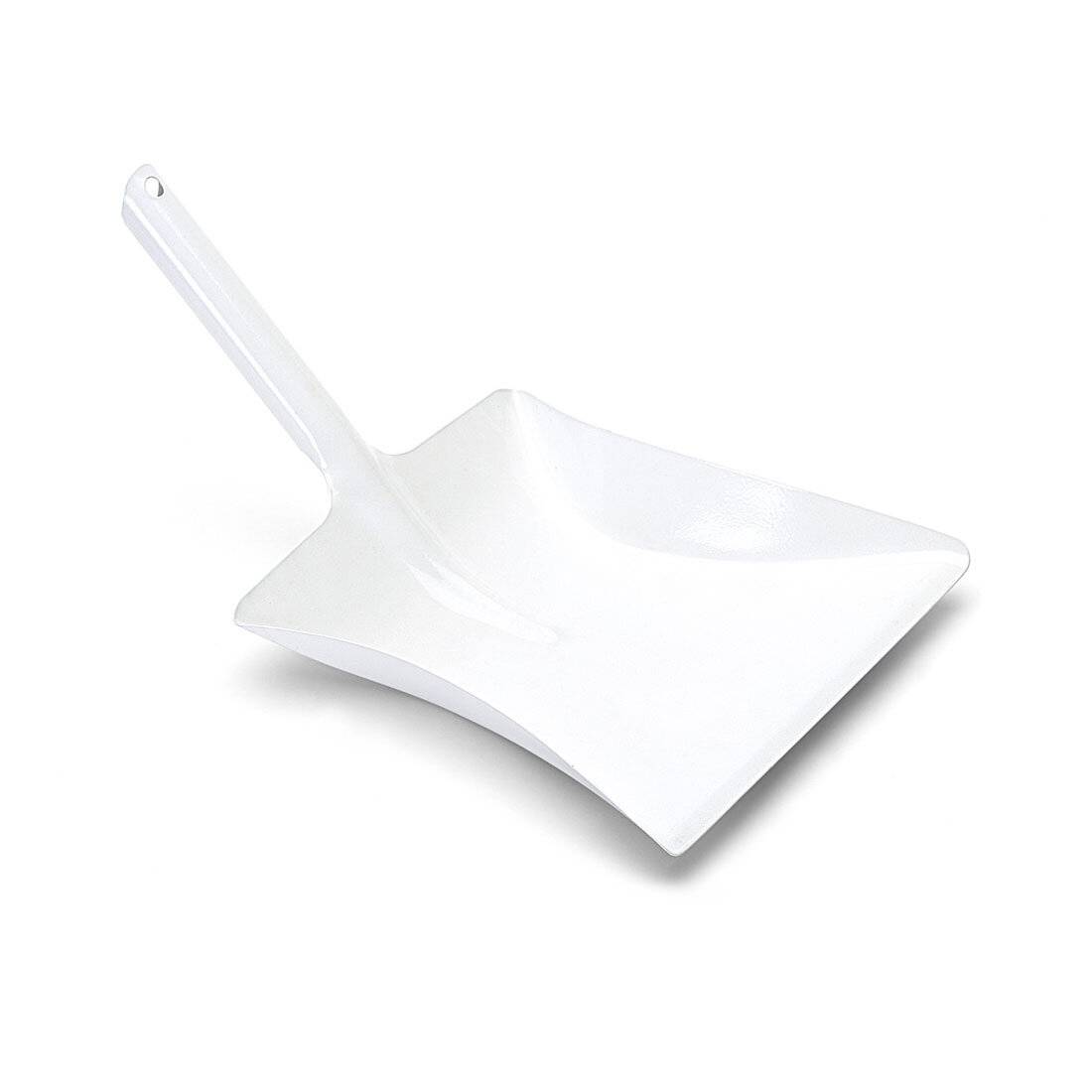 Kehrschaufel Metall weiss lackiert 22 cm ohne Lippe ohne Lippe-3