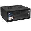 HMF 65704-02 Netzwerkschrank, Serverschrank 19 Zoll, 4 HE, 275 mm Einbautiefe, Glastür, Schwarz