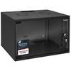 HMF 65707-02 Netzwerkschrank, Serverschrank 19 Zoll, 7 HE, 275 mm Einbautiefe, Glastür, Schwarz