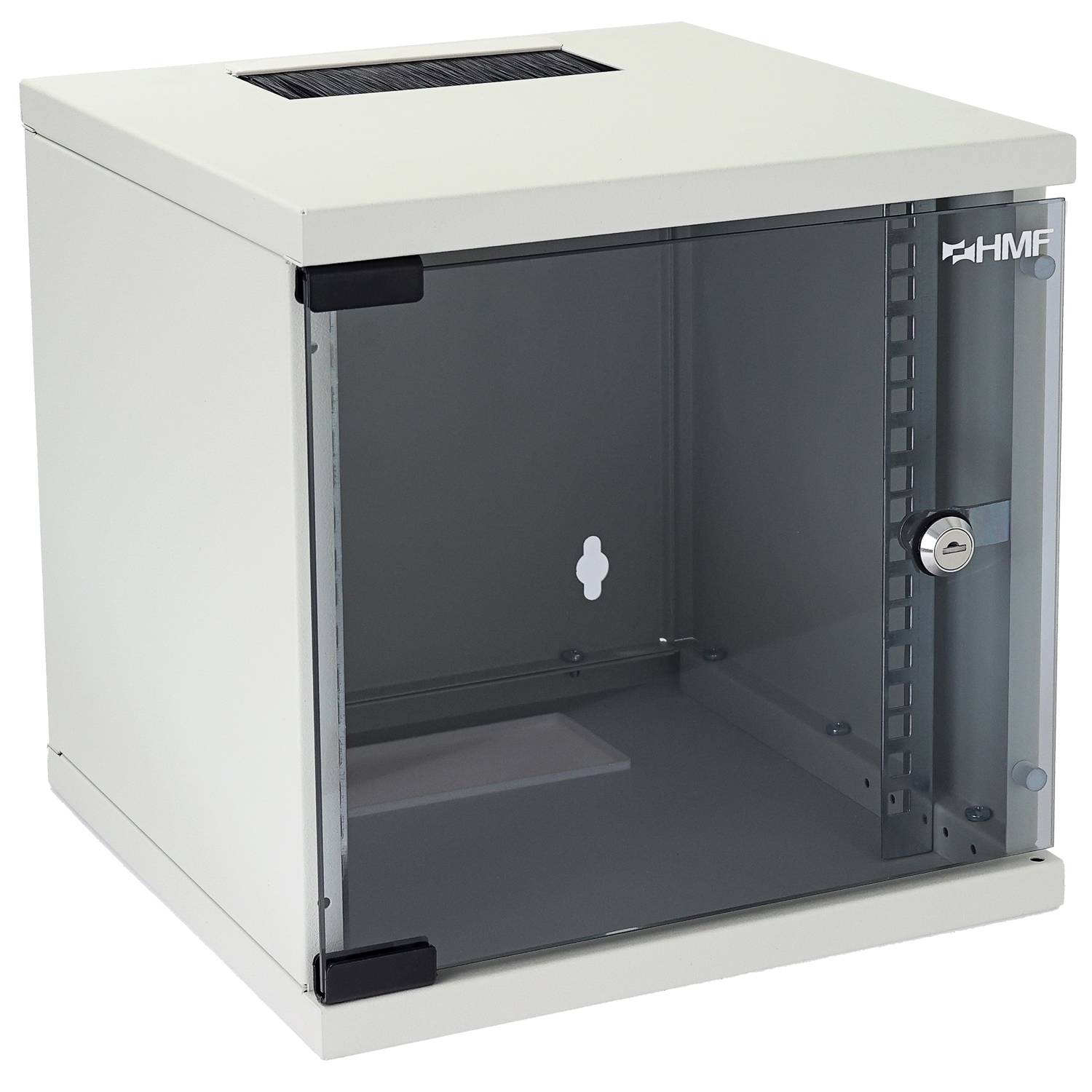 HMF 63406-07 Serverschrank 10 Zoll, 6 HE, 31,2 x 30 x 32,7 cm, Lichtgrau