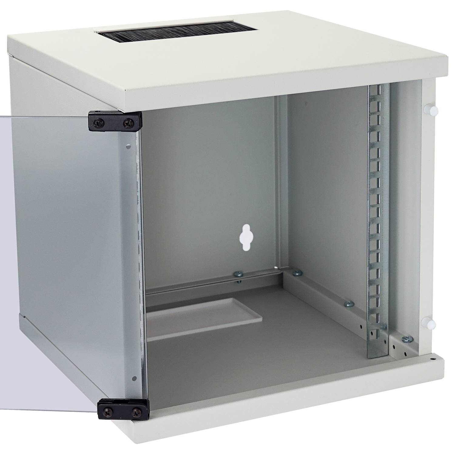 HMF 63406-07 Serverschrank 10 Zoll, 6 HE, 31,2 x 30 x 32,7 cm, Lichtgrau-2