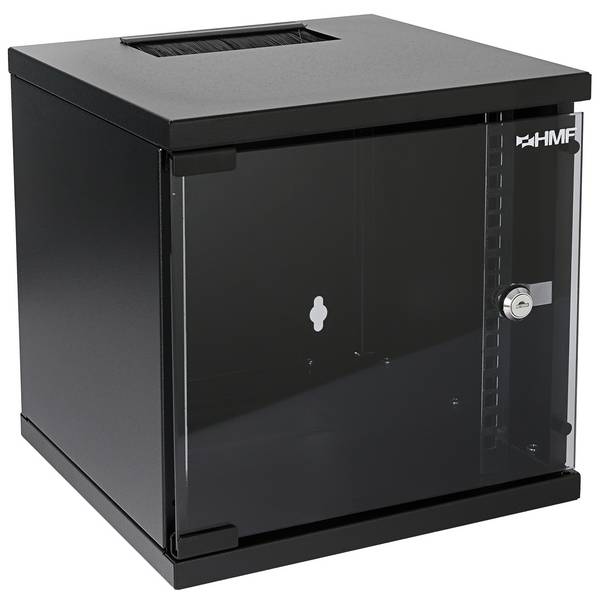HMF 63406-02 Serverschrank 10 Zoll, 6 HE, 31,2 x 30 x 32,7 cm, Schwarz