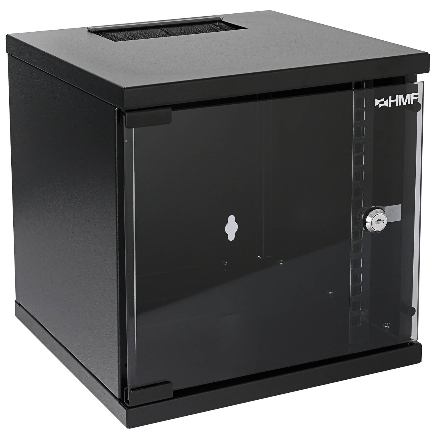 HMF 63406-02 Serverschrank 10 Zoll, 6 HE, 31,2 x 30 x 32,7 cm, Schwarz-0