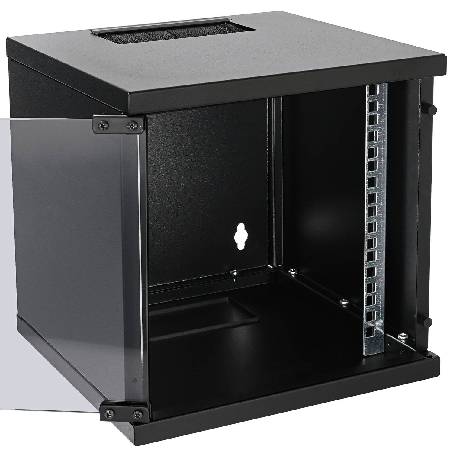HMF 63406-02 Serverschrank 10 Zoll, 6 HE, 31,2 x 30 x 32,7 cm, Schwarz-2