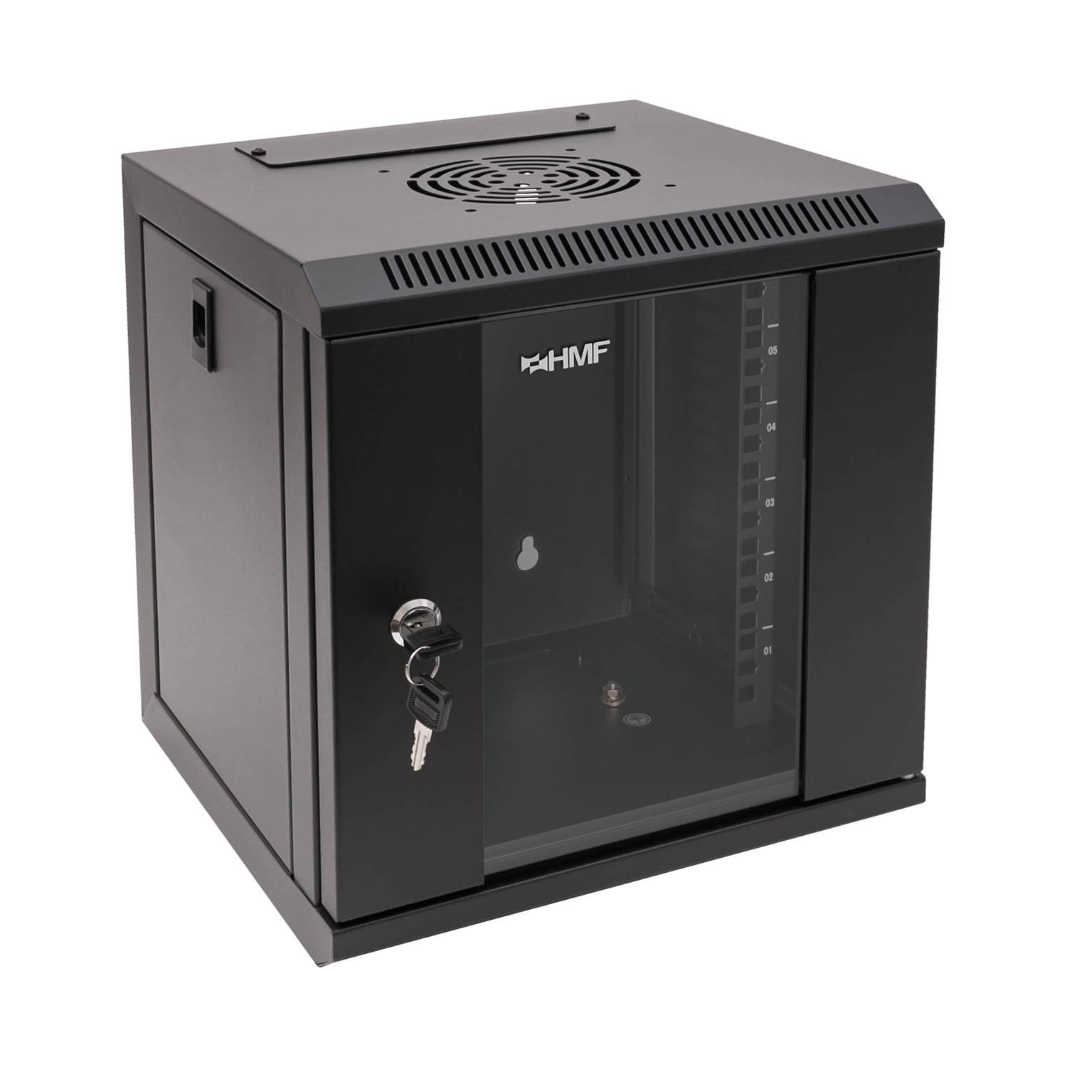 HMF 63306-02 Serverschrank 10 Zoll, 6 HE, 31,2 x 30 x 35 cm, Schwarz