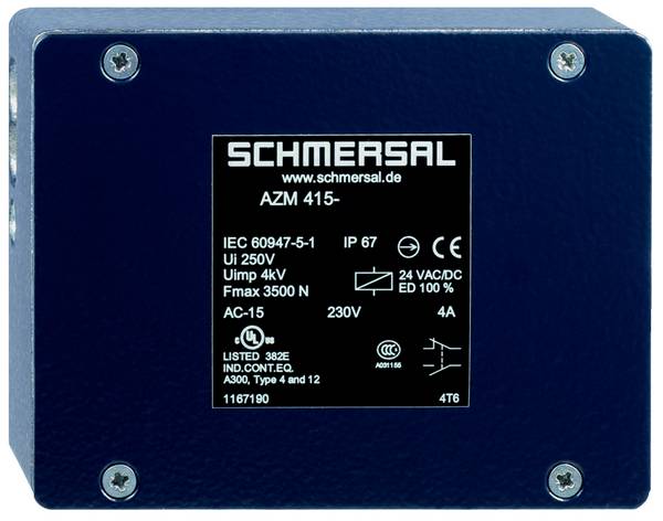Schmersal AZM 415-11/11ZPK 24VAC/DC Sicherheitszuhaltungen , P/N: 101167205