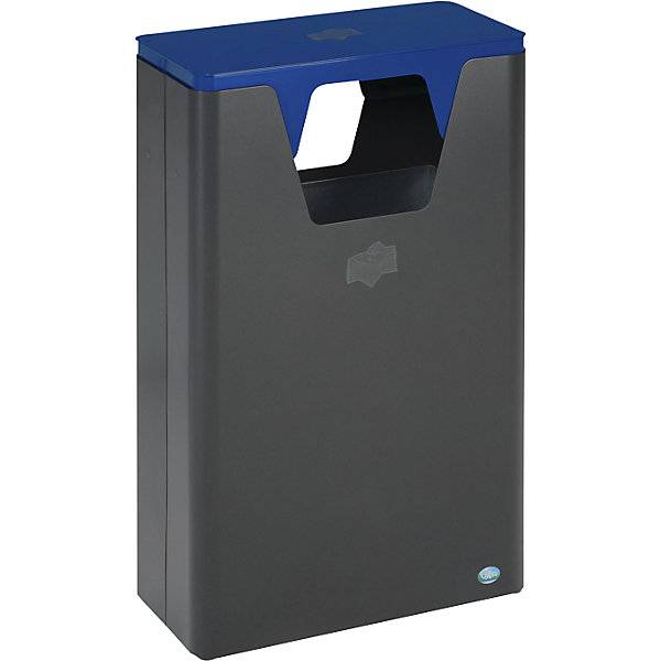 Wertstoffsammler im Außenbereich Volumen 60 l HxBxT 890 x 300 x 550 mm eisenglimmer/blau. VAR GmbH 79068649-0