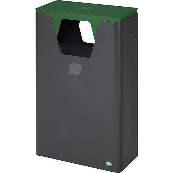 Wertstoffsammler im Außenbereich Volumen 60 l HxBxT 890 x 300 x 550 mm eisenglimmer/grün. VAR GmbH 79069049