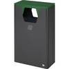 Wertstoffsammler im Außenbereich Volumen 60 l HxBxT 890 x 300 x 550 mm eisenglimmer/grün. VAR GmbH 79069049
