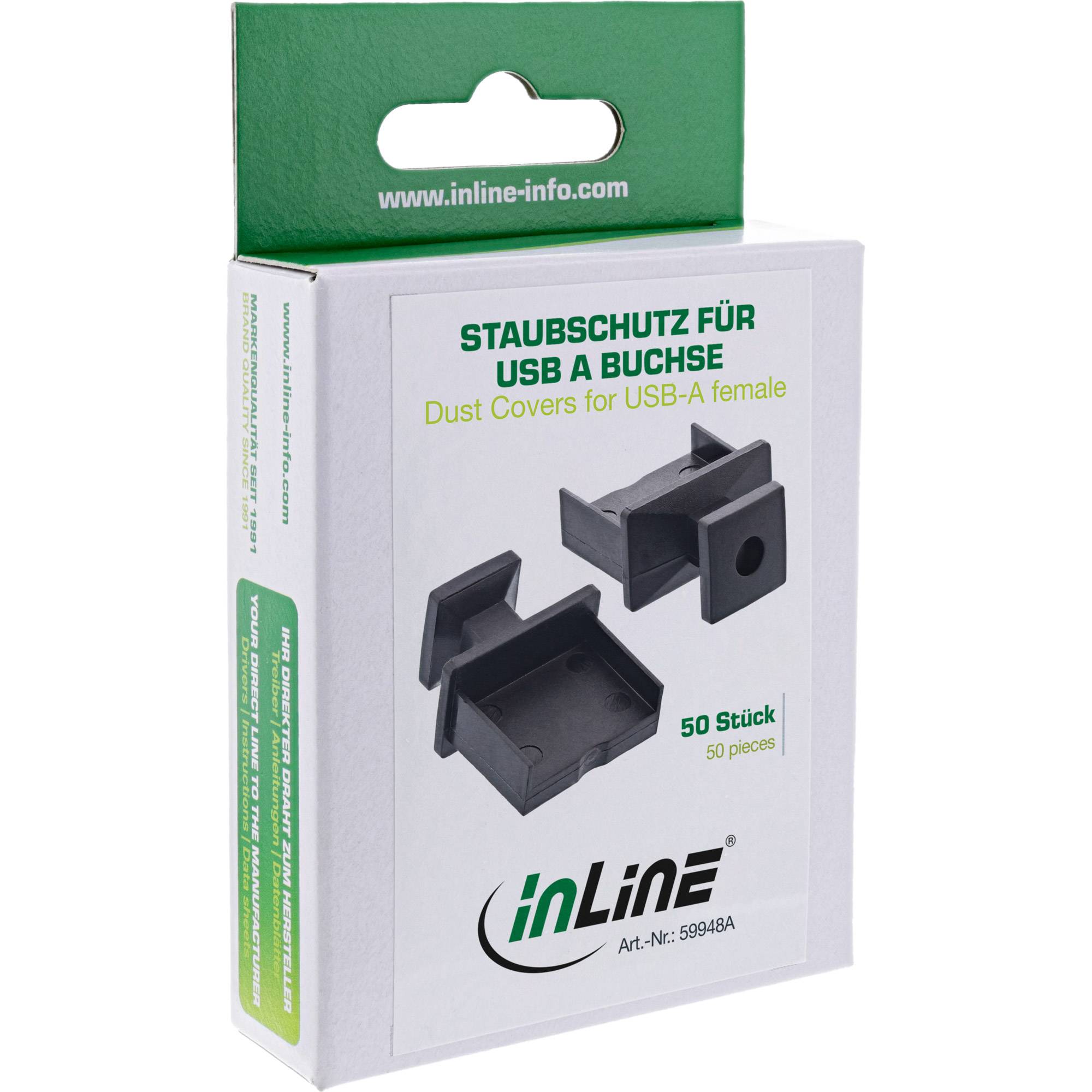 InLine® Staubschutz, für USB-A Buchse, schwarz 50er Pack-2