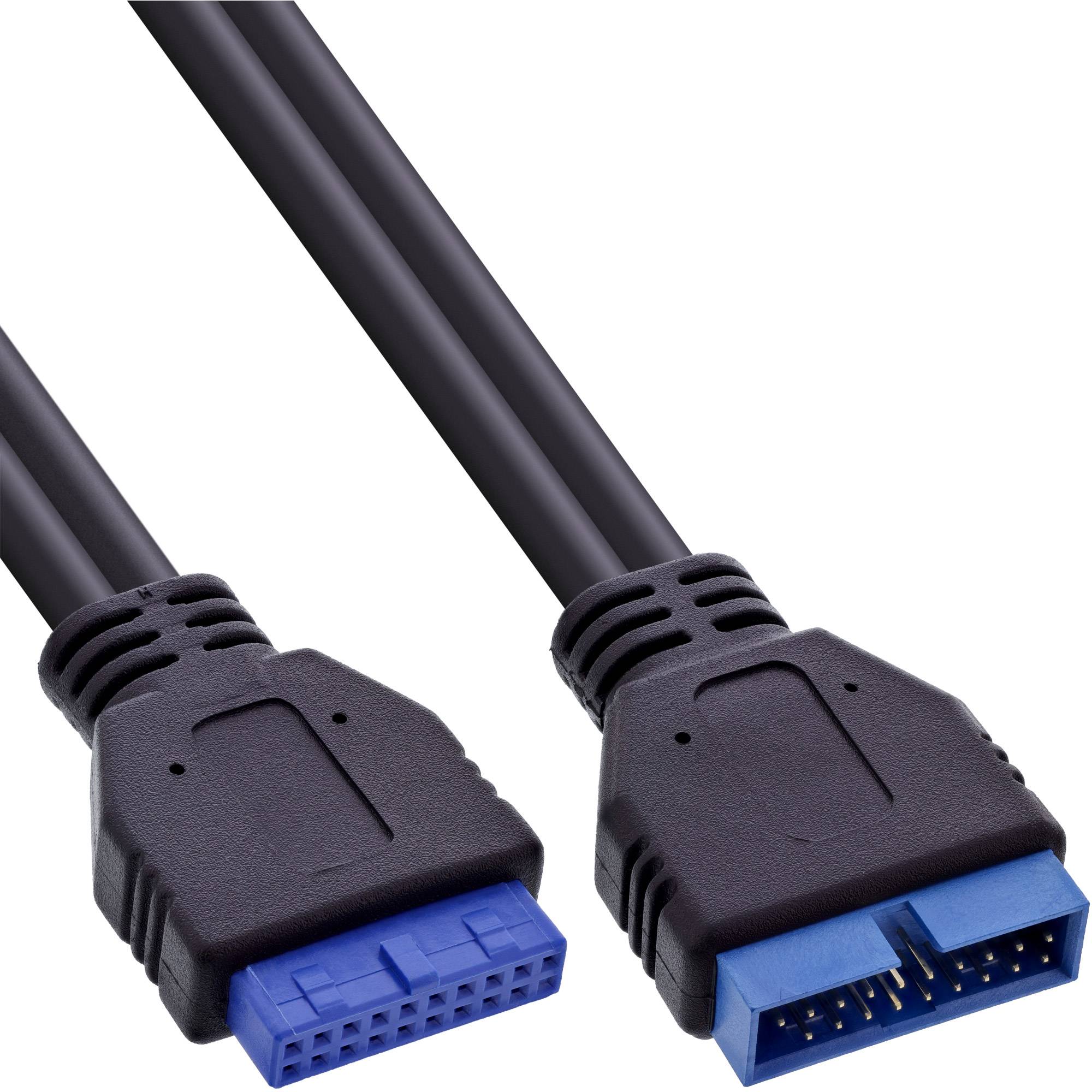 InLine® USB 3.0 Verlängerung intern, Pfostenanschluss Stecker auf Buchse, 0,35m-0