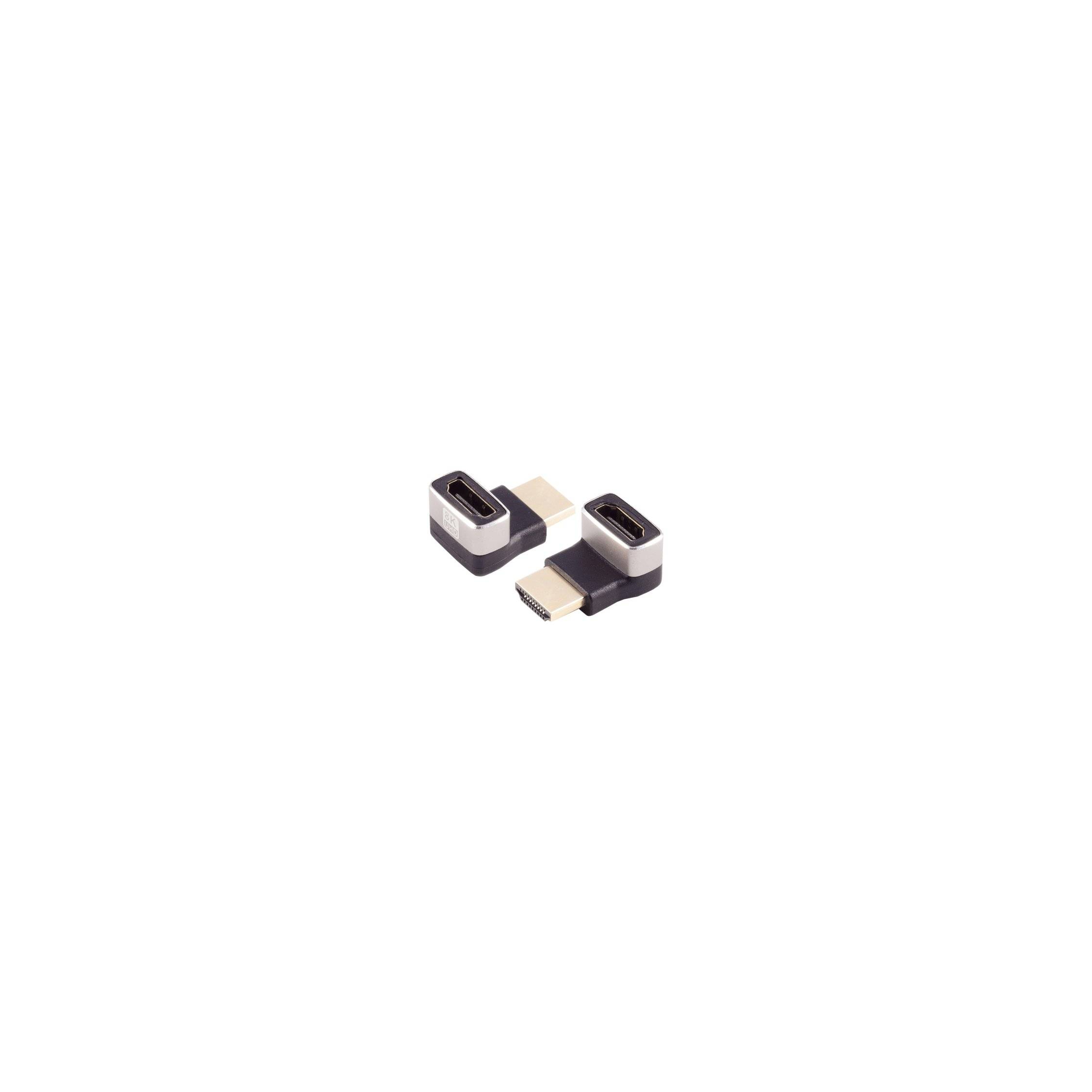 HDMI-A Adapter, 90° Winkel oben, 8K, Metall-0