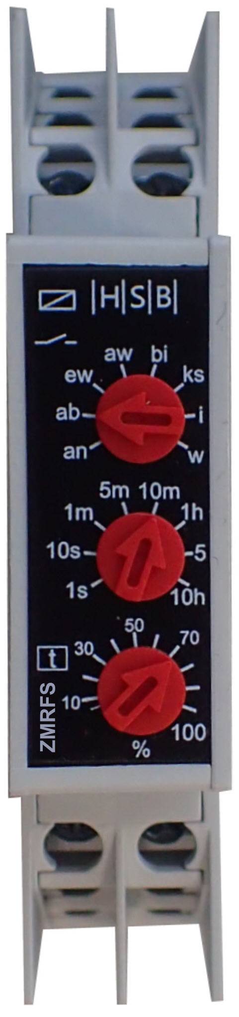 Zeitrelais ZMRFS2 Multifunktional 230 V AC u. 24V AC/DC, Zeitbereich: 0,01s - 30min, 2 Wechsler-0
