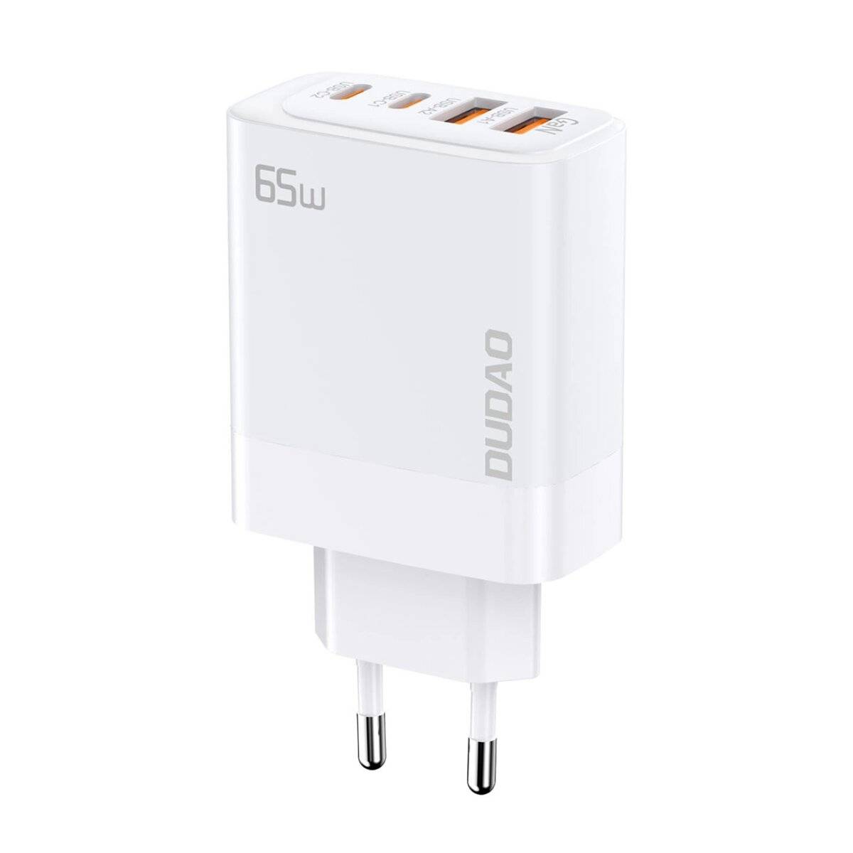 Dudao A65EU GaN-Netzwerkladegerät 2xUSB-A / 2xUSB-C PD 65W - Weiß-0