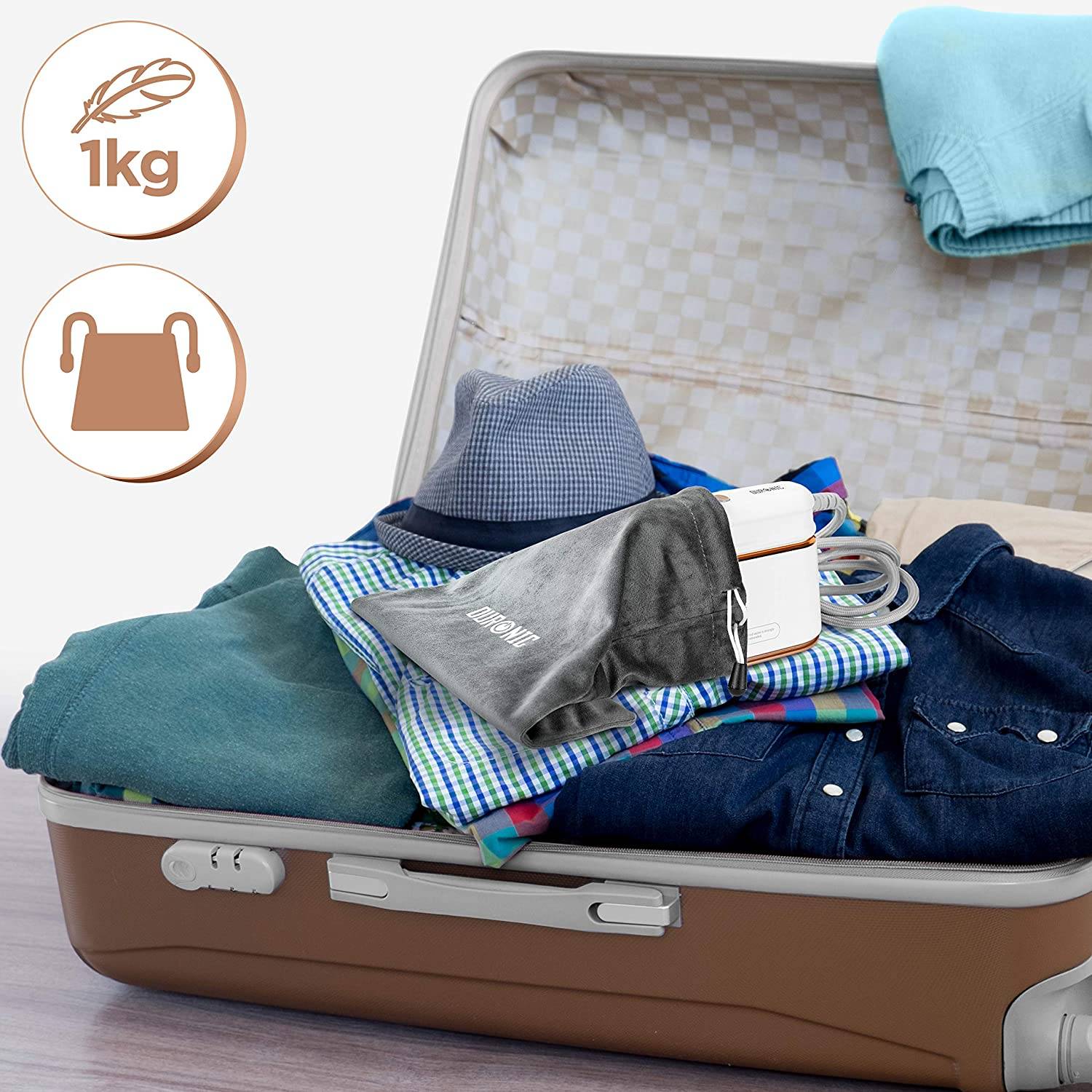 HS90 WE 2-in-1 Dampfbügeleisen | Bügeleisen und Dampfglätter | Reisebügeleisen mit 1200W | 90ml Tank-6
