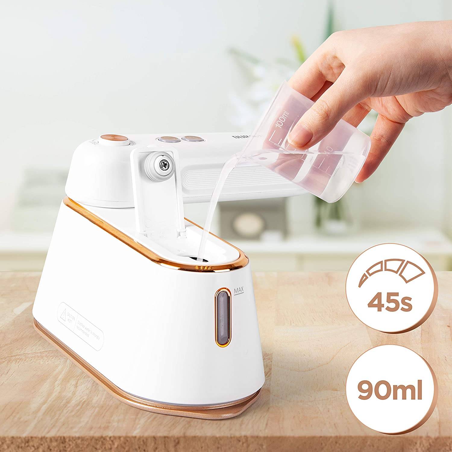HS90 WE 2-in-1 Dampfbügeleisen | Bügeleisen und Dampfglätter | Reisebügeleisen mit 1200W | 90ml Tank-3