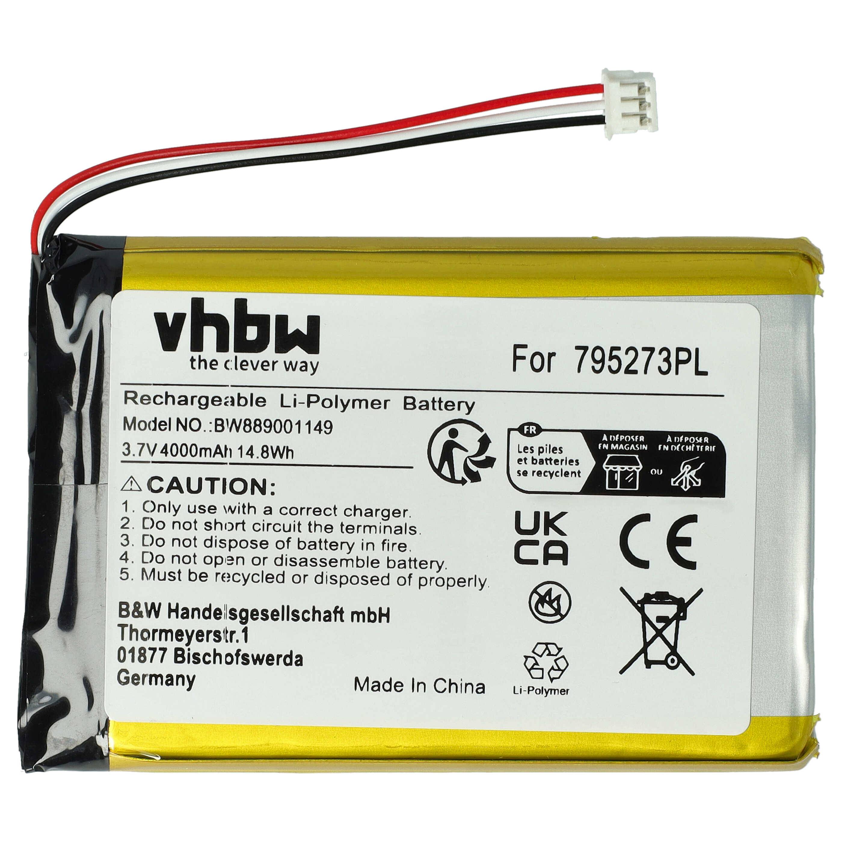 vhbw Akku kompatibel mit Tigerbox Touch Hörspielbox (4000mAh, 3,7V, Li-Polymer)