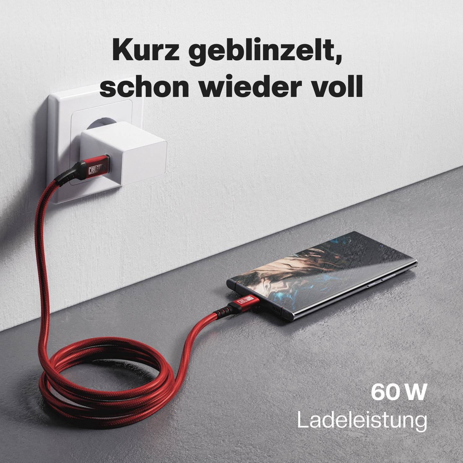 CABLETEX USB C zu USB C Kabel für Daten und Aufladen, USB 3.2 Gen 1 Standard 5 Gbit/s und 60 Watt-3