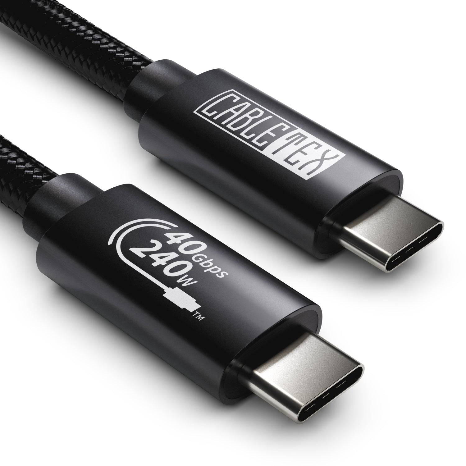CABLETEX USB4 Gen3x2 USB C Kabel für Thunderbolt 3, Monitorkabel mit 240W Power Delivery und 40 Gbit/s Datenübertragung-0