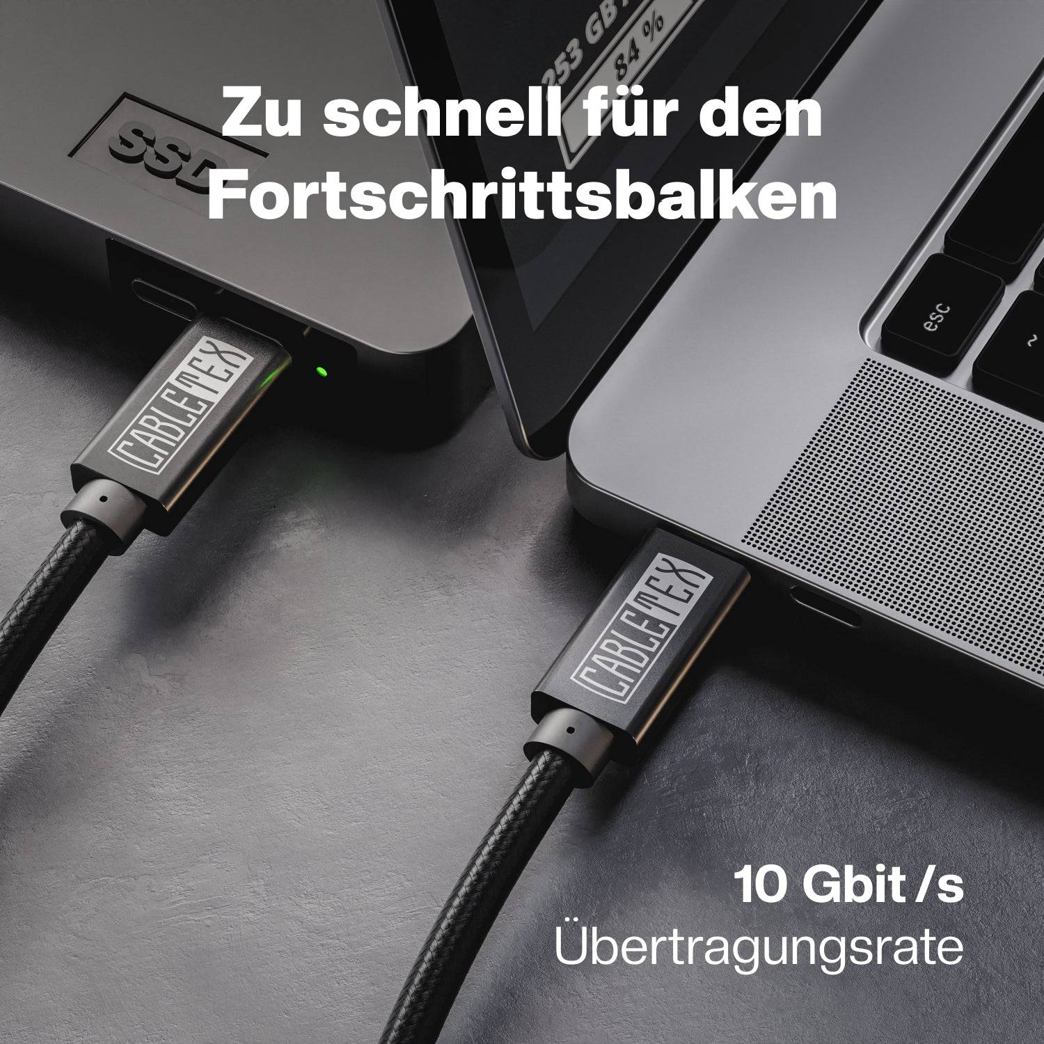 CABLETEX USB C Monitorkabel, für Thunderbolt 3 Displays USB 3.2 Gen2 4K@60Hz 10GBit/s, 100W, Videoübertragung-2
