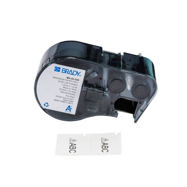 Etiketten aus Vinyl, 25,40 mm x 25,40 mm, weiß, Brady M4-49-595