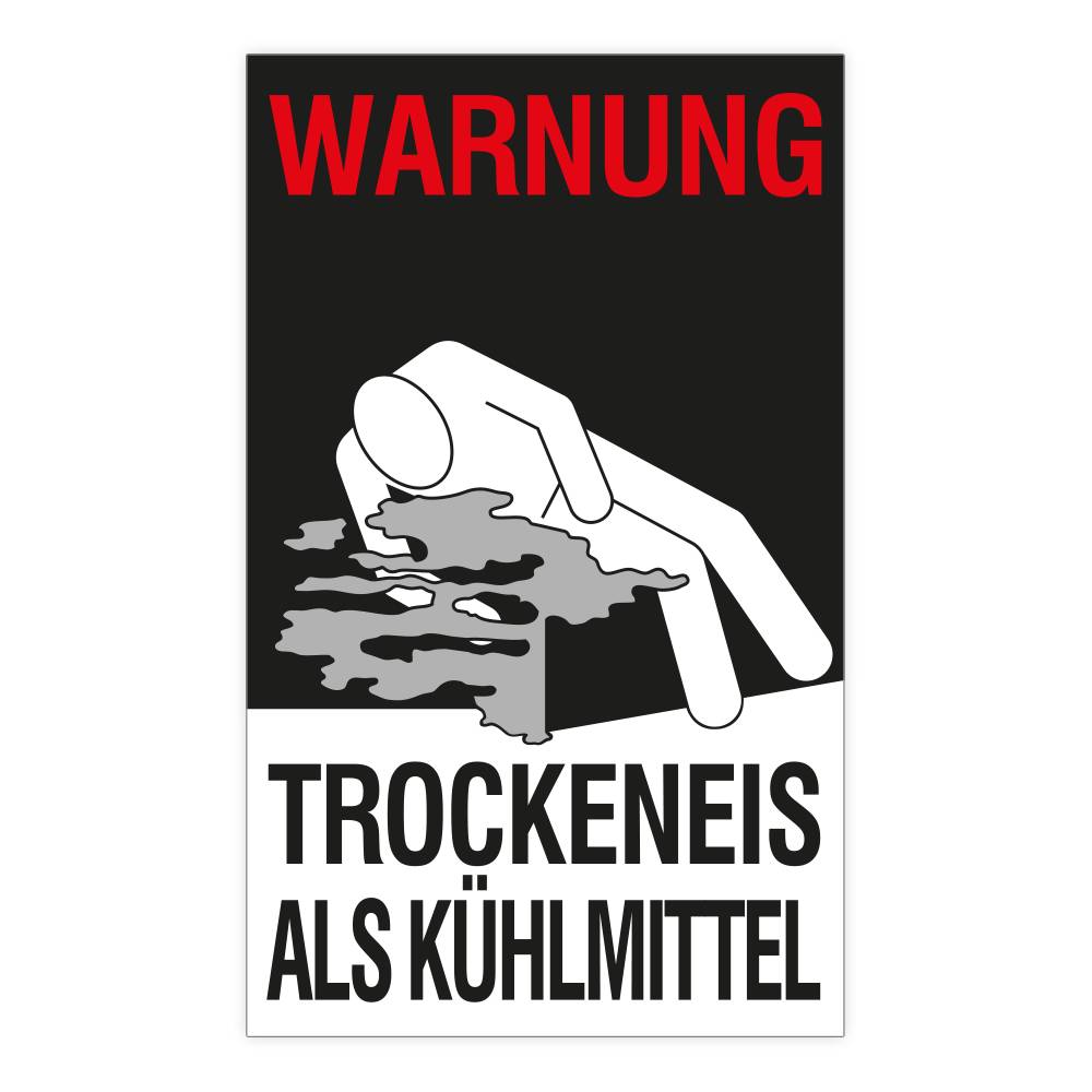Erstickungswarnkennzeichen - TROCKENEIS ALS KÜHLMITTEL, Aufkleber, Folie, 150 x 250 mm-0