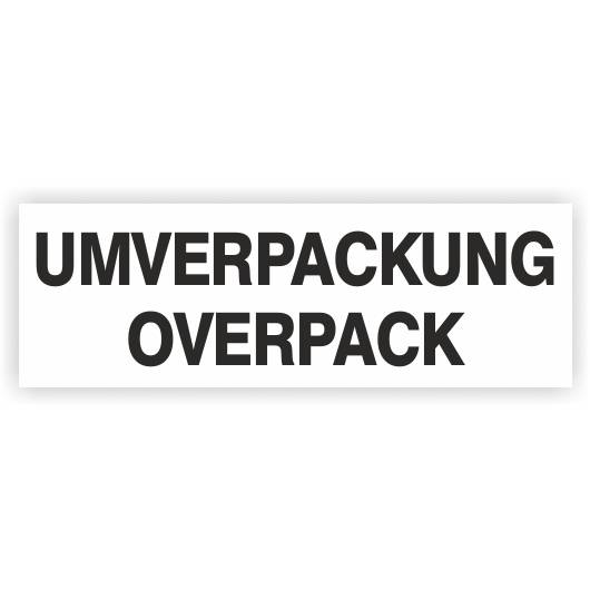 Etikett - UMVERPACKUNG / OVERPACK, Folie, selbstklebend, 150 x 50 mm, 8 St./ Bogen-0