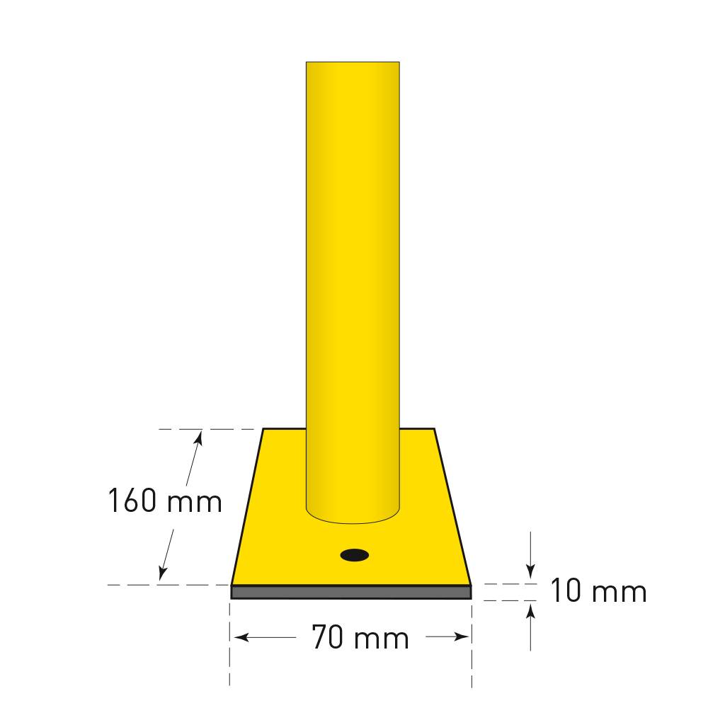Schutzbügel, Stahl, Ø 48 mm, Inneneinsatz, gelb/schwarz, 1000 x 1000 mm (BxH)-4