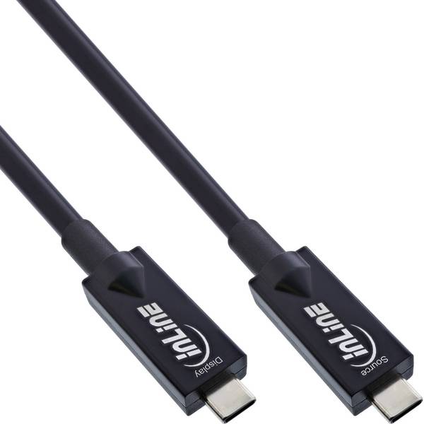 InLine USB 3.2 Gen.2 AOC Kabel Typ-C Stecker/Stecker schwarz 7.5m Audio/Multimedia Digital/Daten Digital/Display/Video