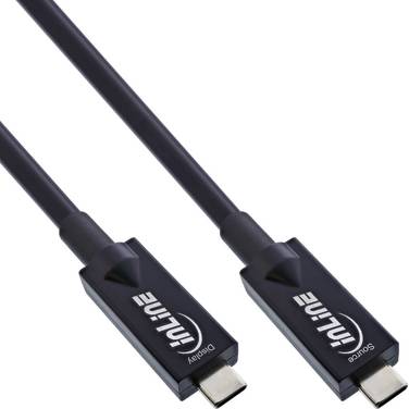 InLine USB 3.2 Gen.2 AOC Kabel Typ-C Stecker/Stecker schwarz 7.5m Audio/Multimedia Digital/Daten Digital/Display/Video